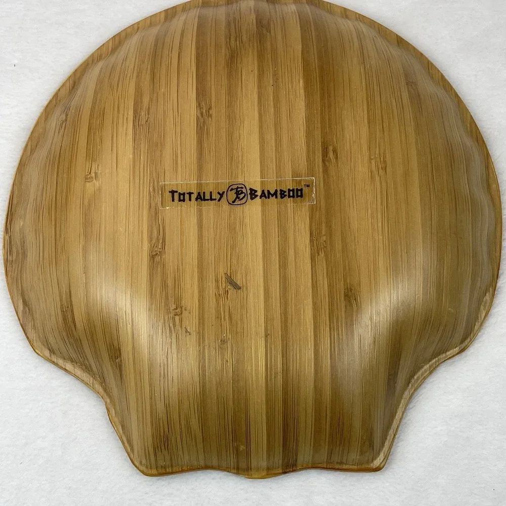 Painted Wood Trinket Bowl & Bamboo Shell Tray Set – Small Decorative Dishes